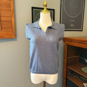 ✨3/$20✨ Sleeveless Knit Collared Sweater – Periwinkle Blue | Preppy Retro Vibes